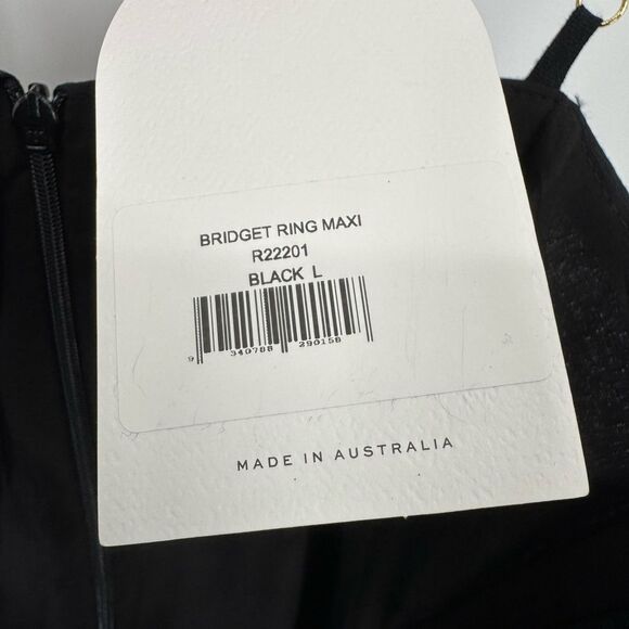 Rumer Bridget Ring Maxi Linen Dress‎ Black Large NWT - Picture 9 of 12